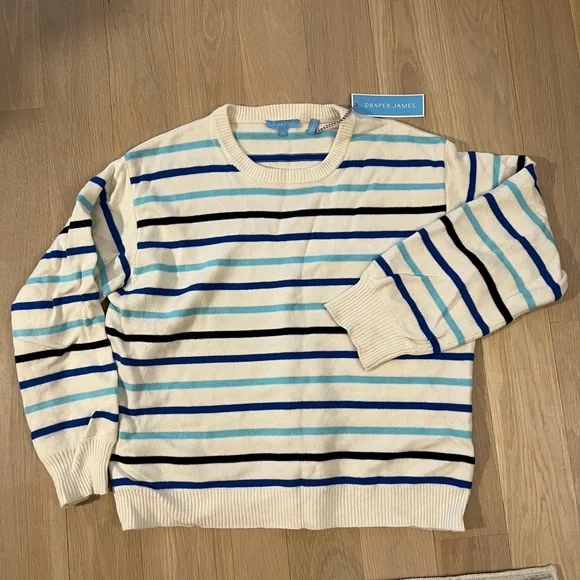 Draper James Striped Crewneck Sweater La Ligne Marin Style Reese Witherspoon - Picture 3 of 5